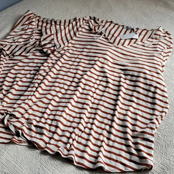 Set of 2 Green Envelope Rayon Striped Tops - Picture 3 of 14